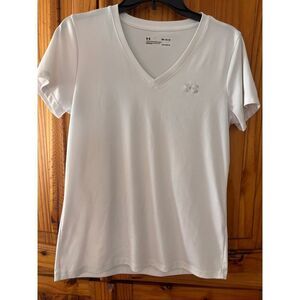 Under Armour White Vneck Tee